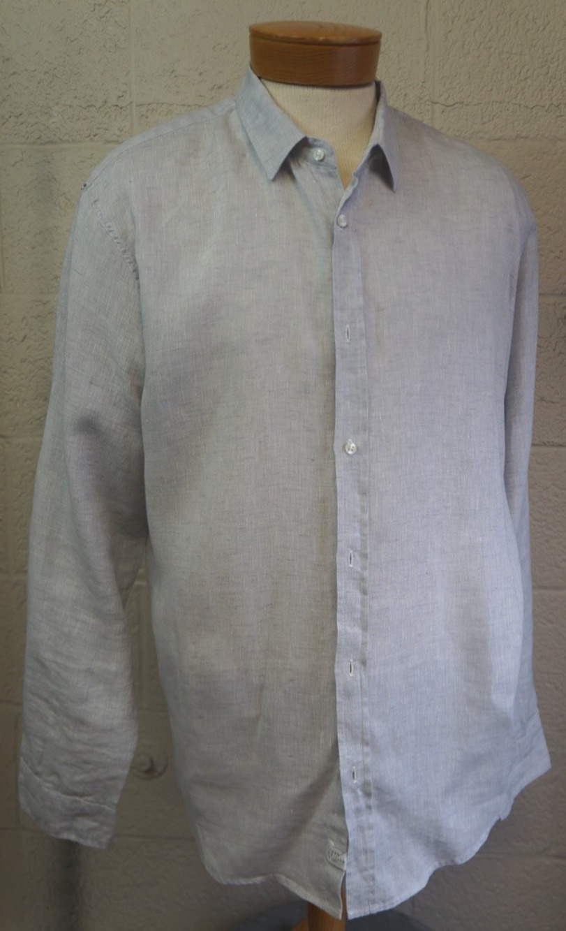 Frank & Eileen Paul Linen Shirt Size XXL Grey Long Sleeve Casual Button Down